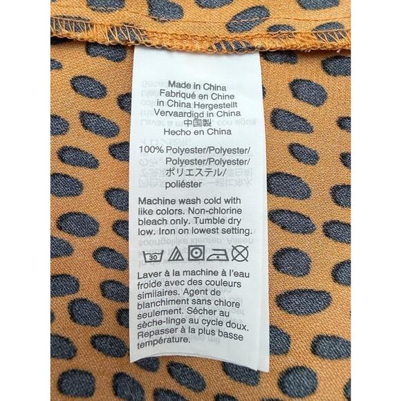 J.Crew Wrap Dress Womens 8 Brown Black Spotted Short Sleeve Tie Waist V Neck - Picture 9 of 16